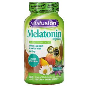 VitaFusion Melatonin Natural White Tea & Peach Sugar Free 140 viên 027917026718