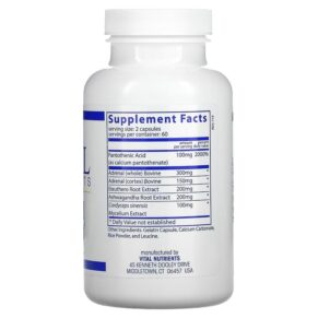 Vital Nutrients Adrenal Support 120 Capsules 693465423219
