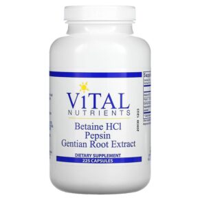 Vital Nutrients Betaine HCl Pepsin Gentian Root Extract 225 viên 693465425114