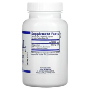 Vital Nutrients Magnesium 120 mg 100 Vegetarian Capsules 3 Vital Nutrients Magnesium 120 mg 100 Vegetarian Capsules 693465306116