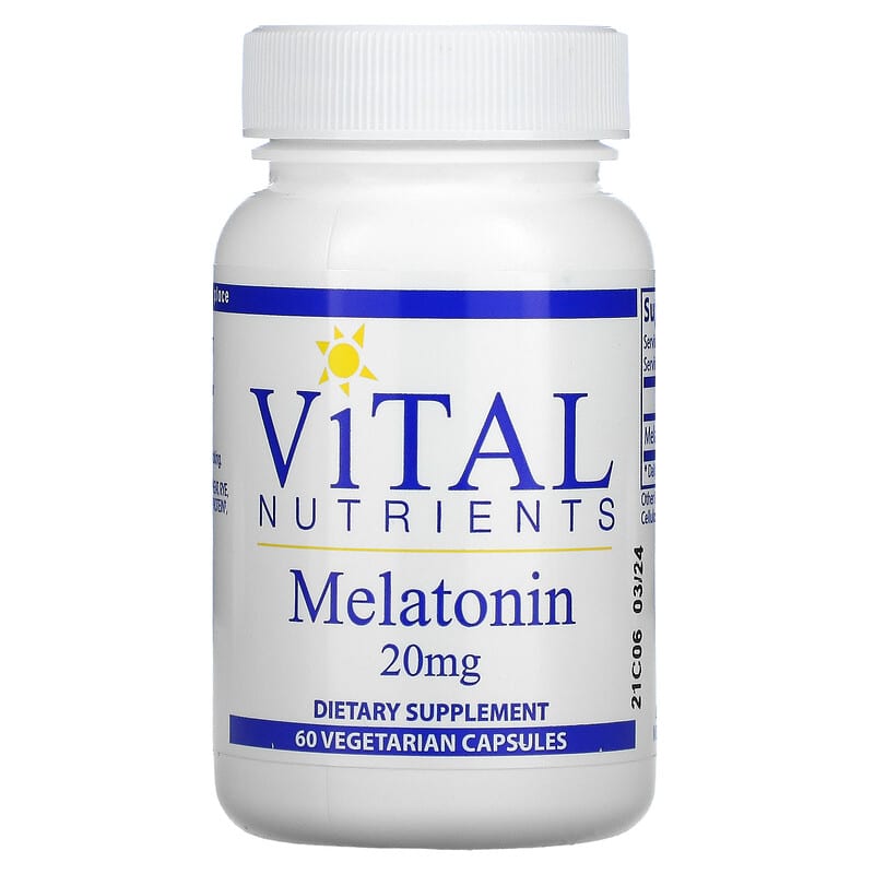 Vital Nutrients Melatonin 20 mg 60 Vegetarian Capsules 1 Vital Nutrients Melatonin 20 mg 60 viên 693465419113
