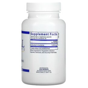 Vital Nutrients NAC 600 mg 100 Vegetarian Capsules 693465104118