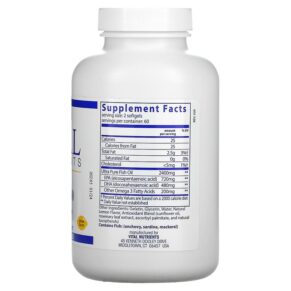Vital Nutrients Ultra Pure Fish Oil 700 Lemon 120 Softgel Capsules 693465428115