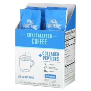 Vital Proteins Crystallized Coffee + Collagen Peptides Unflavored 7 gói 0.32 oz (9 g) 850015883224