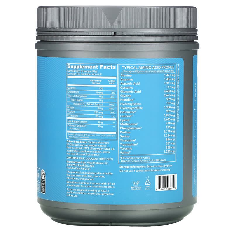 Vital Proteins Vital Performance Protein Chocolate 1.72 lb (782 g) 8 Thành phần vi chất Vital Proteins Vital Performance Protein Chocolate 1.72 lb (782 g) 850017983380
