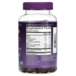 Viva Naturals Organic Elderberry Vitamin C + Zinc Raspberry Rush 120 Gummies 811067032336