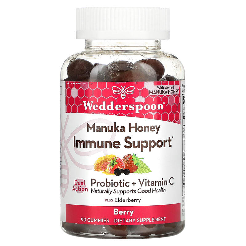 Wedderspoon Manuka Honey Immune Support Berry 90 Gummies 1 Wedderspoon Manuka Honey Immune Support Berry 90 viên 814422023390