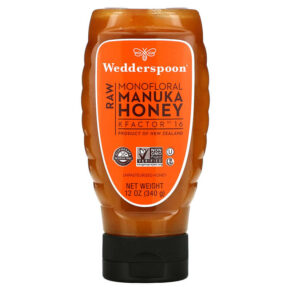 Wedderspoon Raw Monofloral Manuka Honey KFactor 16 12 oz (340 g) 814422022584