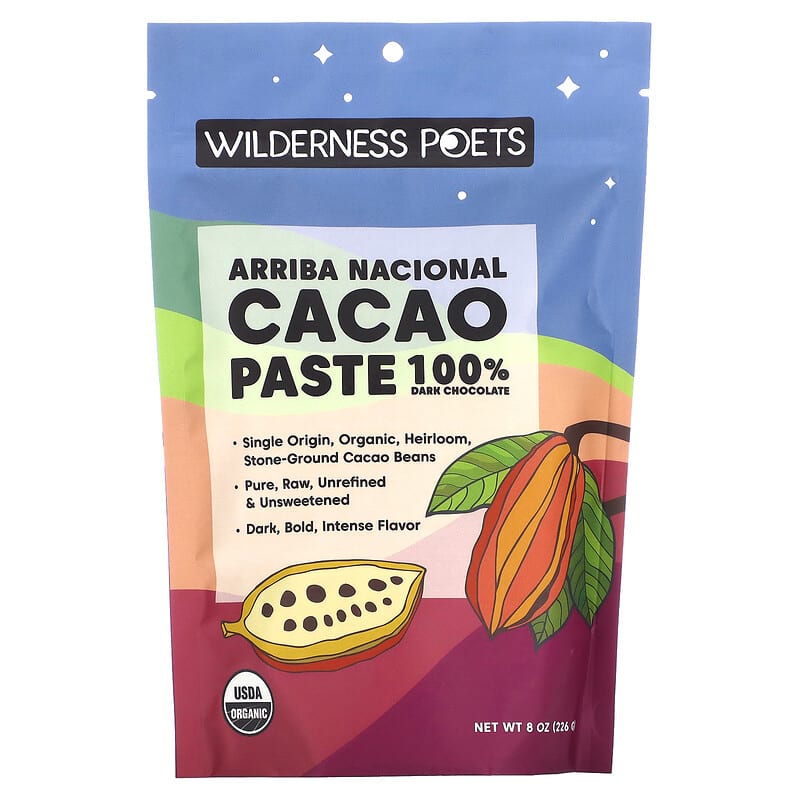 Wilderness Poets LLC Organic Arriba Nacional Cacao Paste Dark Chocolate 8 oz (226 g) 1 Wilderness Poets LLC Organic Arriba Nacional Cacao Paste Dark Chocolate 8 oz (226 g) 891617002644