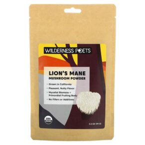 Wilderness Poets LLC Organic Lions Mane Mushroom Powder 3.5 oz (99 g) 850028415153