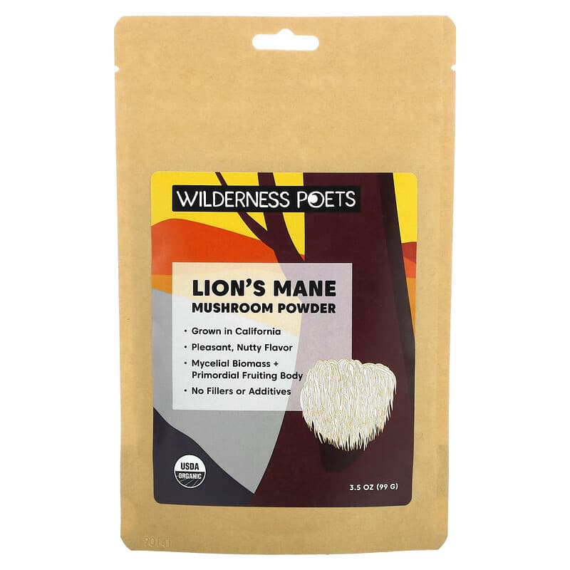 Wilderness Poets LLC Organic Lions Mane Mushroom Powder 3.5 oz (99 g) 1 Wilderness Poets LLC Organic Lions Mane Mushroom Powder 3.5 oz (99 g) 850028415153