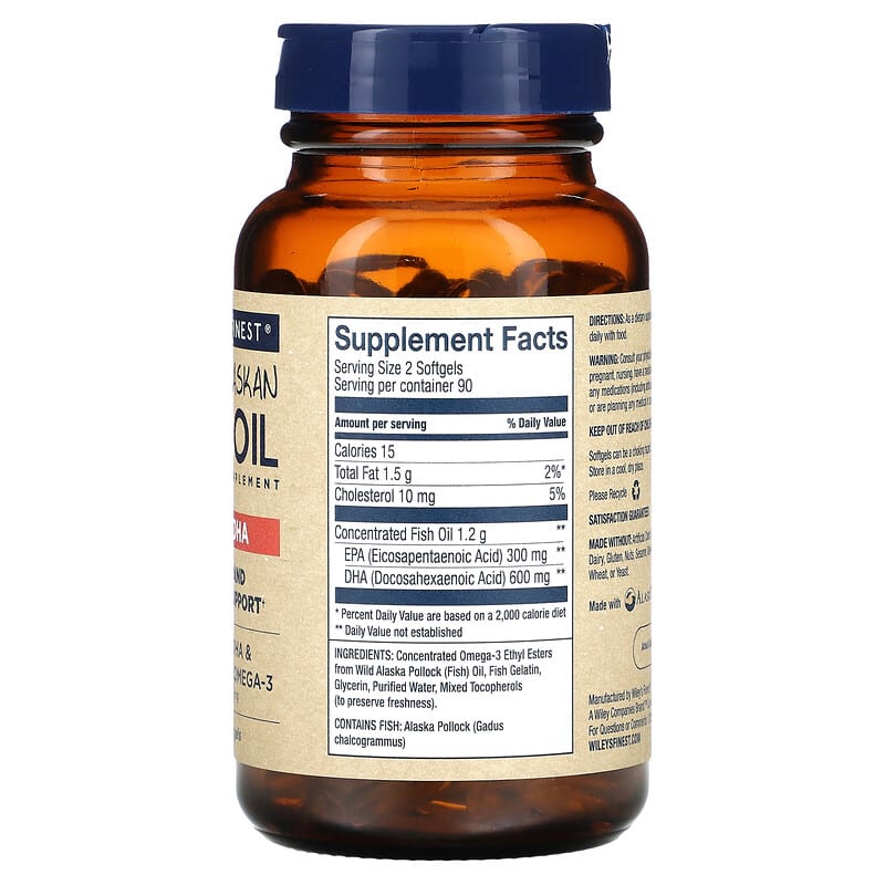 Wiley's Finest Wild Alaksan Fish Oil Peak DHA 180 Softgels 8 Thành phần vi chất Wiley's Finest Wild Alaksan Fish Oil Peak DHA 180 viên 850044010035