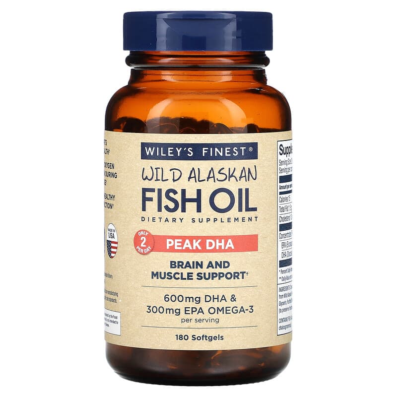 Wiley's Finest Wild Alaksan Fish Oil Peak DHA 180 Softgels 1 Wiley's Finest Wild Alaksan Fish Oil Peak DHA 180 viên 850044010035