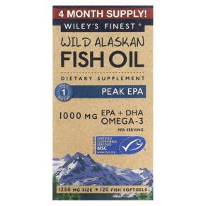 Wiley's Finest Wild Alaskan Fish Oil Peak EPA 1.250 mg 120 Fish viên 857188004203