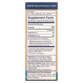 Wiley's Finest Wild Alaskan Fish Oil Summit DHA Natural Lime 4.23 fl oz (125 ml) 857188004470