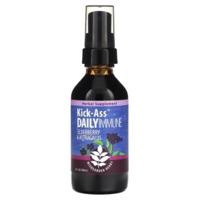 WishGarden Herbs Kick-Ass Daily Immune Elderberry & Astragalus 2 fl oz (59 ml) 656490381725