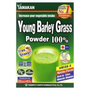 Yamamoto Kanpoh Young Barley Grass Powder Matcha 22 Sachets 0.1 oz (3 g) 4979654024006