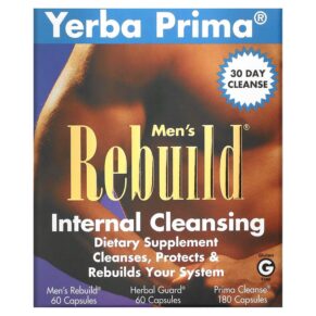 Yerba Prima Men's Rebuild Internal Cleansing 3 Part Program 3 Bottles 046352001159