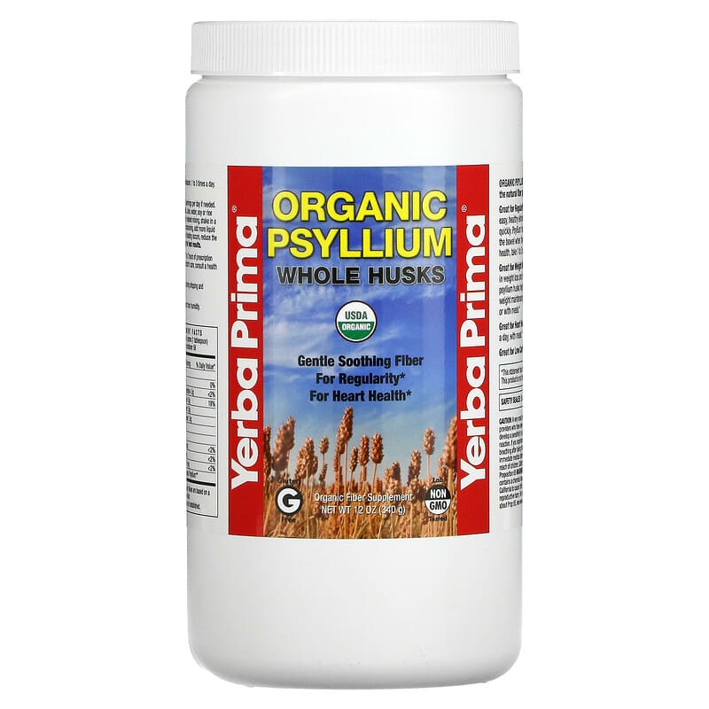 Yerba Prima Organic Psyllium Whole Husks 12 oz (340 g) 1 Yerba Prima Organic Psyllium Whole Husks 12 oz (340 g) 046352001319
