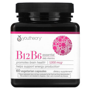 Youtheory B12 B6 Essential Daily Vitamins 1.000 mcg 60 viên 850021920340