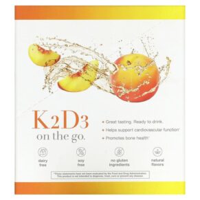 Youtheory K2D3 On Th Go Peach 12 gói 1 fl oz (30 ml) 850021920302