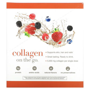 Youtheory Liquid Collagen Natural Berry 12 Liquid Tubes 1 fl oz (30 ml) Each 850502007539