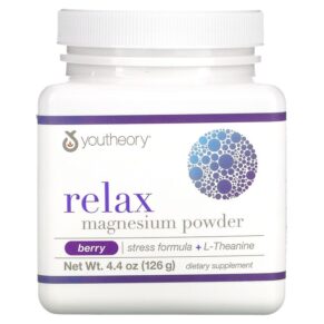 Youtheory Relax Magnesium Powder Berry 4.4 oz (126 g) 850502007300