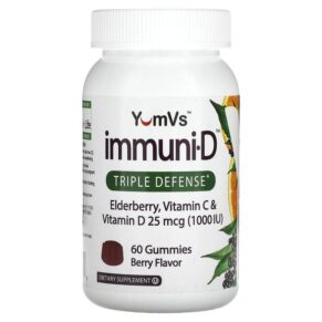 Yum-Vs Elderberry Vitamin C & Vitamin D Triple Defense Berry 60 viên 810048610129