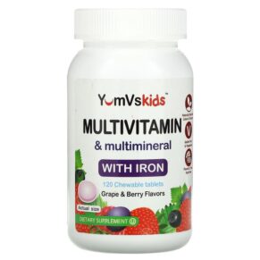 Yum-Vs Multivitamin & Multimineral + Iron Grape & Berry 120 viên 810048610594