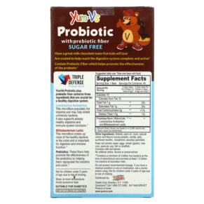 Yum-Vs Probiotic with Prebiotic Fiber Milk Chocolate Sugar-Free 40 Bears 899105001605