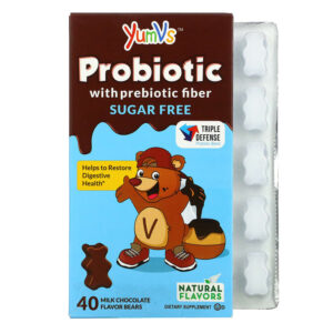 Yum-Vs Probiotic + Prebiotic Fiber Milk Chocolate Sugar-Free 40 Bears 899105001605