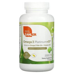 Zahler Omega 3 Platinum+D Advanced Omega 3 Fish Oil + Vitamin D3 1.000 mg 90 viên 848998080563