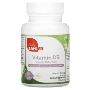 Zahler Vitamin D3 Advanced D3 Formula 125 mcg (5.000 IU) 120 viên 848998000424