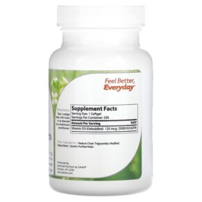 Zahler Vitamin D3 Advanced D3 Formula 125 mcg (5.000 IU) 250 Softgels 848998000431