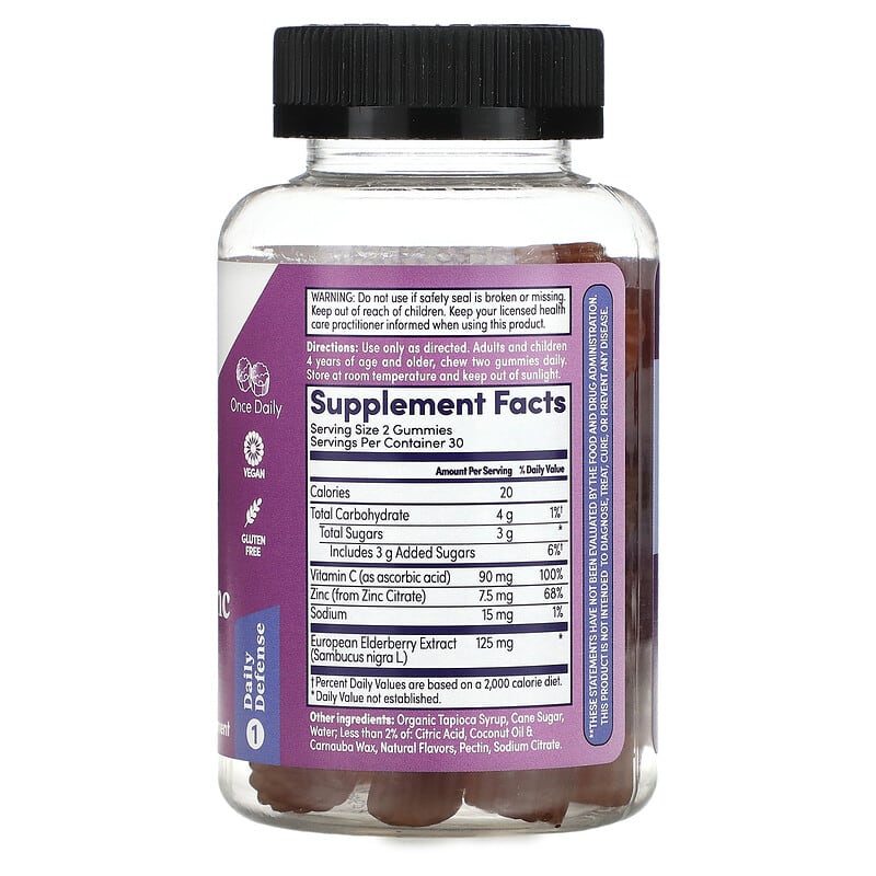 Zand Immunity Elderberry Zinc With Vitamin C 60 Gummies 8 Thành phần vi chất Zand Immunity Elderberry Zinc + Vitamin C 60 viên 041954667437
