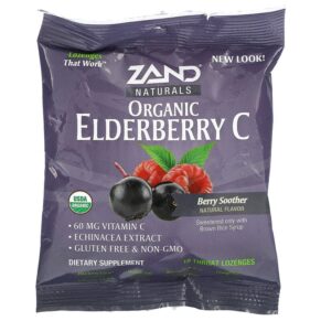Zand Naturals Organic Elderberry C Berry Soother 18 Throat viên 041954472536