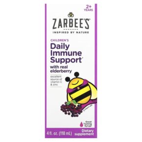 Zarbee's Children's Daily Immune Support + Real Elderberry 2+ Years 4 fl oz (118 ml) 857647007820