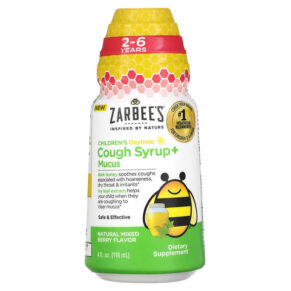 Zarbee's Children's Daytime Cough Syrup + Mucus 2-6 Years Natural Mixed Berry 4 fl oz (118 ml) 300450664075