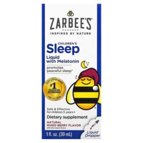 Zarbee's Childrens Sleep Liquid + Melatonin cho trẻ em 3 Years + Natural Mixed Berry 1 fl oz (30 ml) 858438005711