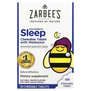 Zarbee's Children's Sleep + Melatonin cho trẻ em 3 Years+ Natural Grape 30 viên 898115002503