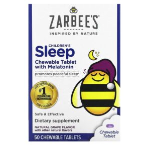 Zarbee's Children's Sleep + Melatonin cho trẻ em 3 Years + Natural Grape 50 viên 858438005582