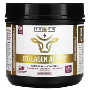 Zhou Nutrition Collagen Active Black Berry & Cherry 13.3 oz (378 g) 669191525633