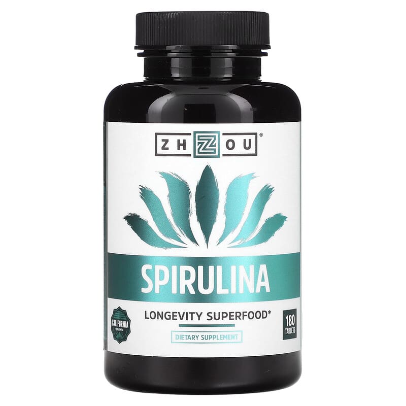 Zhou Nutrition Spirulina Longevity Superfood 180 Tablets 1 Zhou Nutrition Spirulina Longevity Superfood 180 viên 859805006331