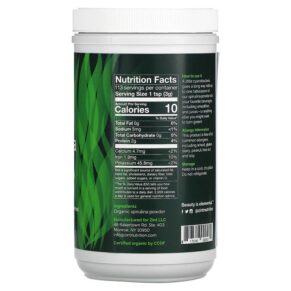 Zint Organic Spirulina Powder 12 oz (340 g) 817516020572