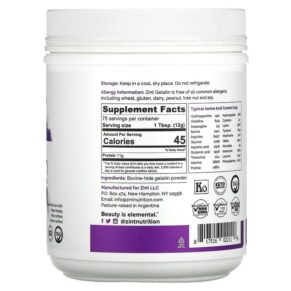 Zint Premium Beef Gelatin Thickening Protein Powder 32 oz (907 g) 817516022118