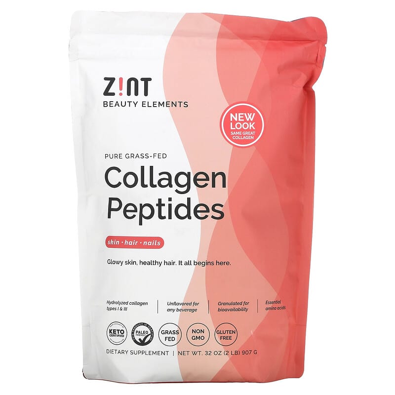 Zint Pure Grass-Fed Collagen Peptides Unflavored 32 oz (907 g) 1 Zint Pure Grass-Fed Collagen Peptides Unflavored 32 oz (907 g) 817516026024