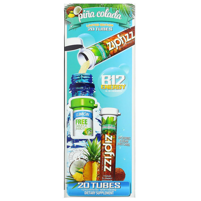 Zipfizz Healthy Energy With Vitamin B12 Pina Colada 20 Tubes 11 g Each 8 Thành phần vi chất Zipfizz Healthy Energy + Vitamin B12 Pina Colada 20 Tubes 11 g 857167006068