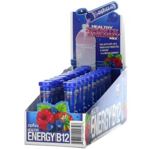 Zipfizz Healthy Sports Energy Mix + Vitamin B12 Blueberry Raspberry 20 Tubes 0.39 oz (11 g) 893811000396