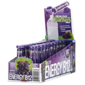 Zipfizz Healthy Sports Energy Mix + Vitamin B12 Grape 20 Tubes 0.39 oz (11 g) 893811000273